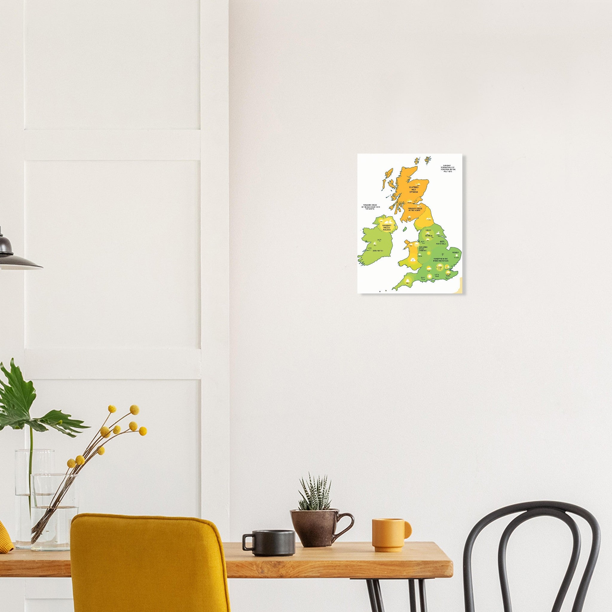 British Weather Map Funny Art Print Art Print — detail view | Wild Thread Co