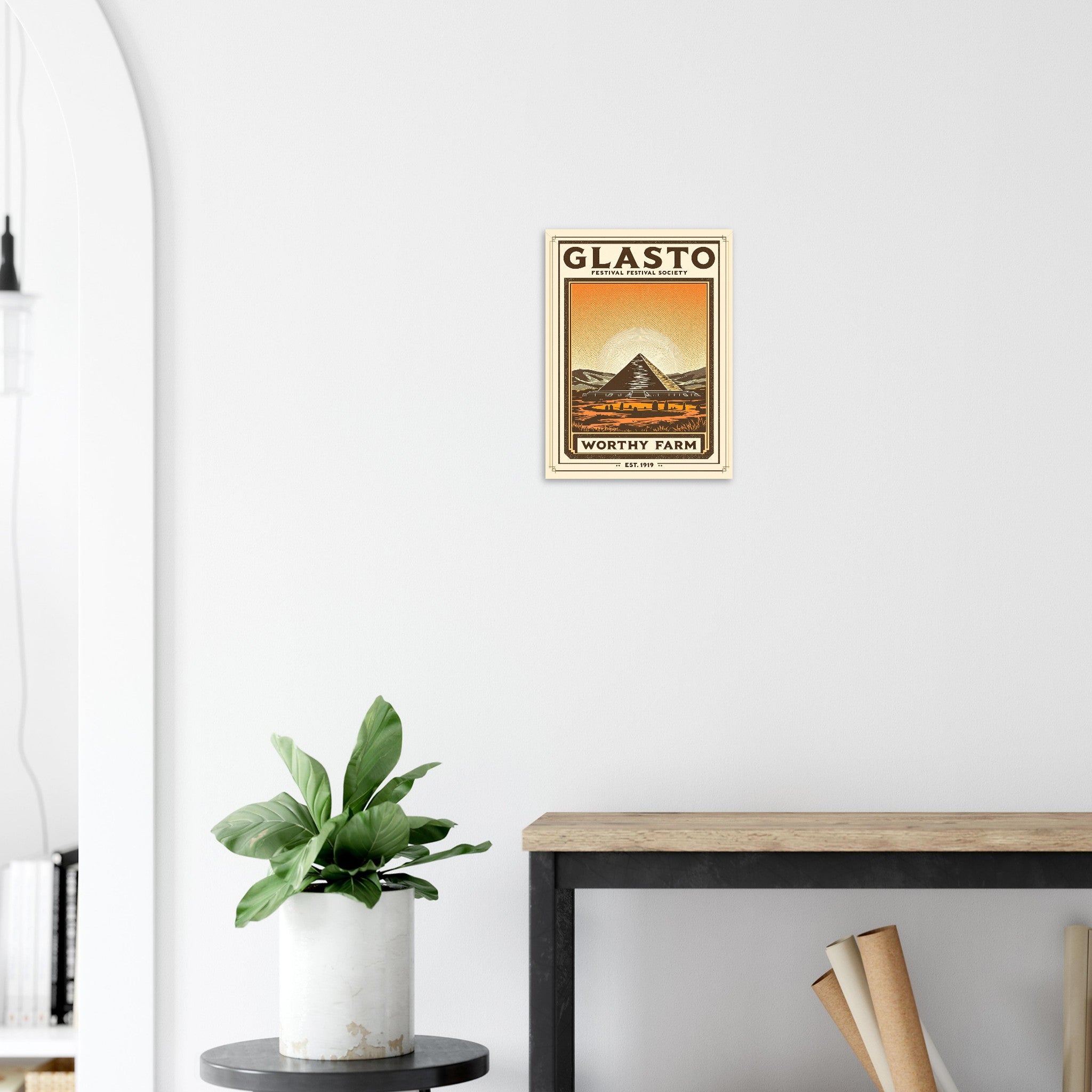 Glasto Vintage Travel Poster — Art Print | Wild Thread Co