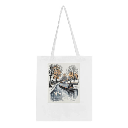 Canal Narrowboat Slow Down Tote Bag Cotton Shopper UK — Tote Bag | Wild Thread Co UK