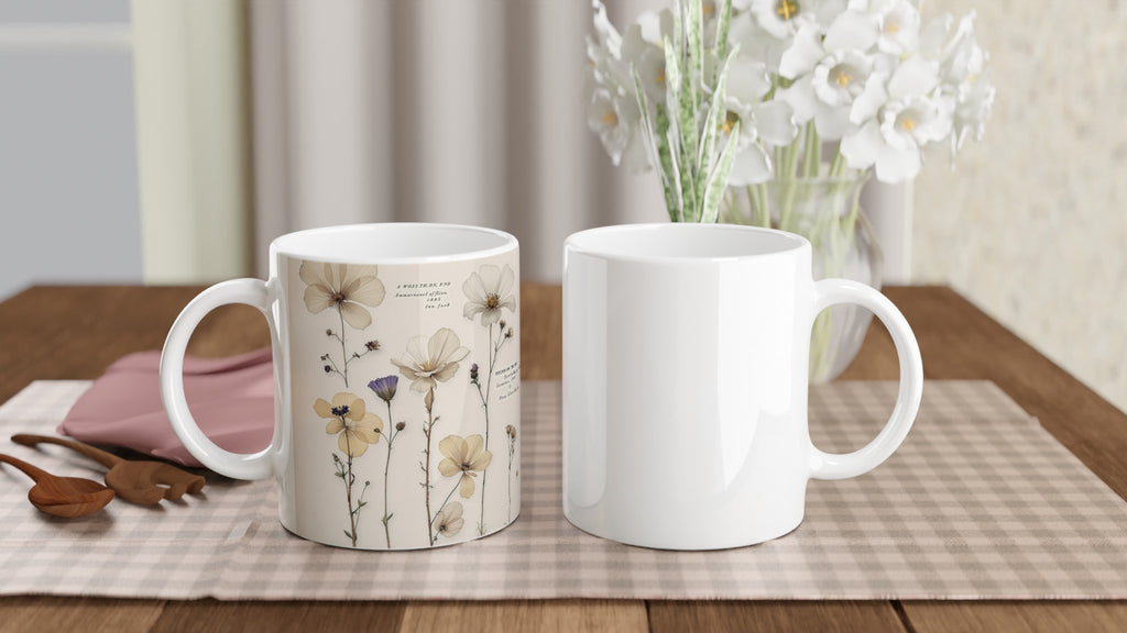 Victorian Pressed Flower Botanical Mug — detail view | Wild Thread Co