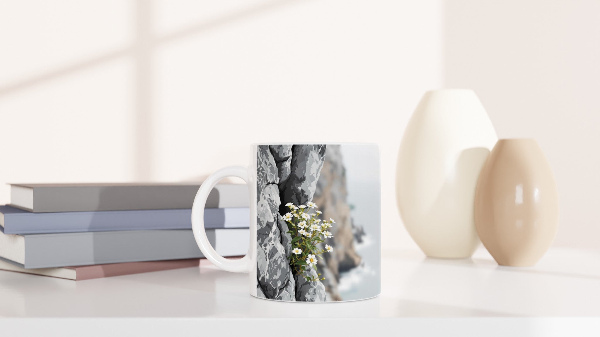 Sea Campion Cliff Crack Granite Mug — detail view | Wild Thread Co
