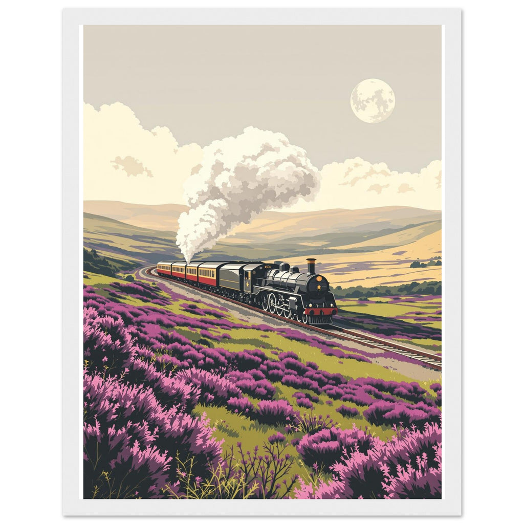 North Yorkshire Moors Steam Railway Framed Art Print — detail view | Wild Thread Co