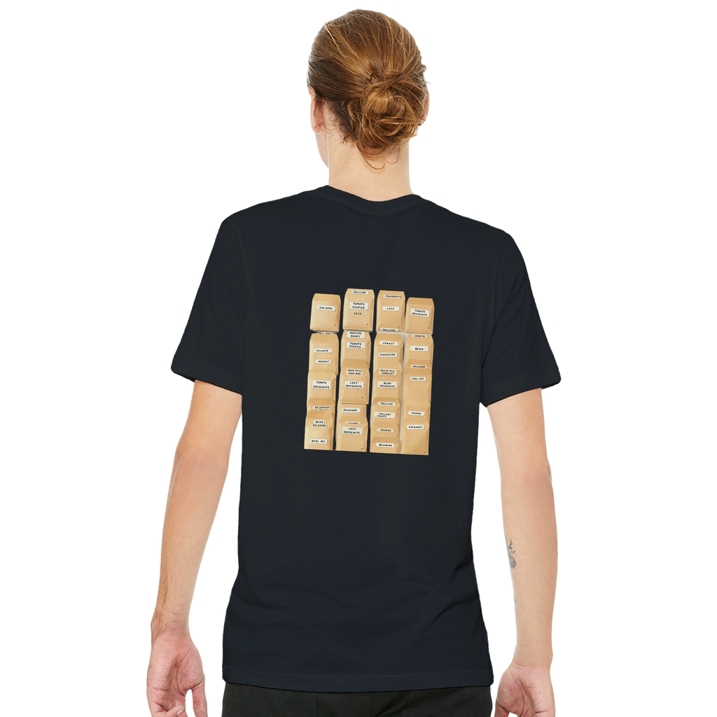 Seed Saving Library Envelopes T-Shirt — detail view | Wild Thread Co