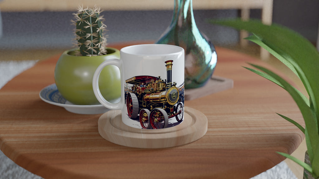 Steam Traction Engine Rally Mug — detail view | Wild Thread Co