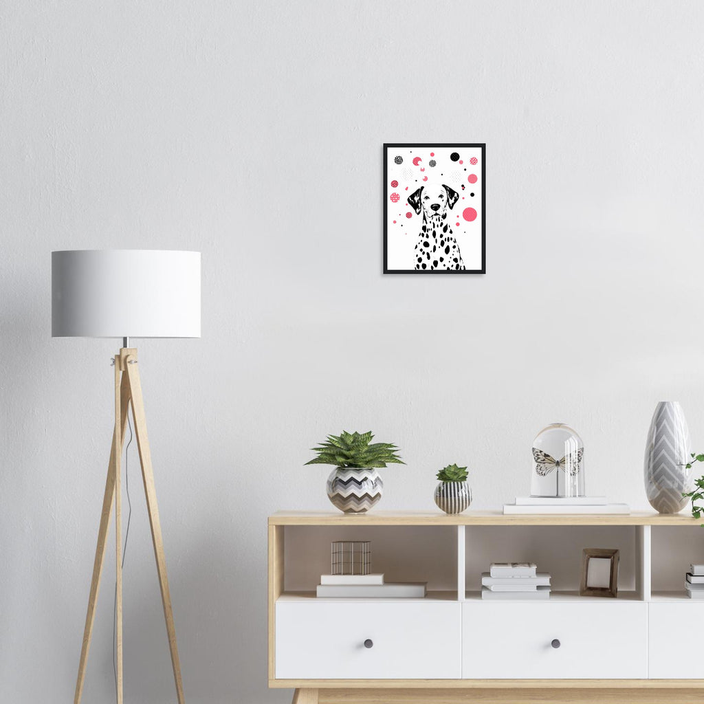 Dalmatian Spots Art Framed Print Wall Art Ready to Hang UK Framed Art Print — detail view | Wild Thread Co