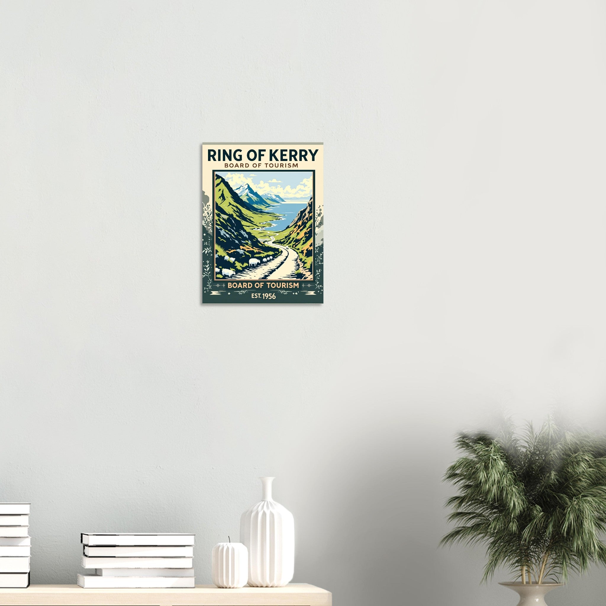Ring Of Kerry Vintage Travel Poster Art Print — detail view | Wild Thread Co