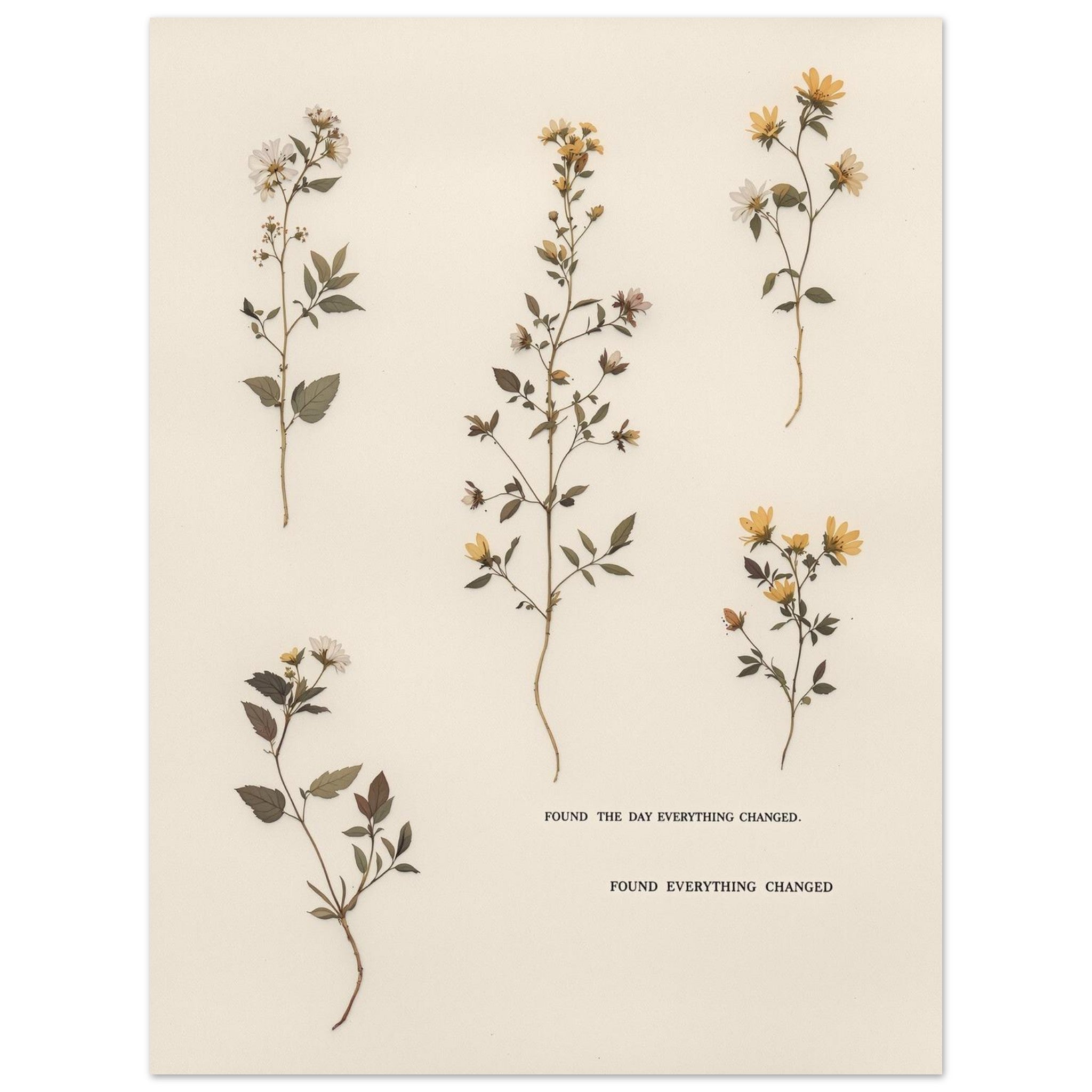 Victorian Pressed Wildflower Botanical Gift A1 UK Art Print Art Print — detail view | Wild Thread Co