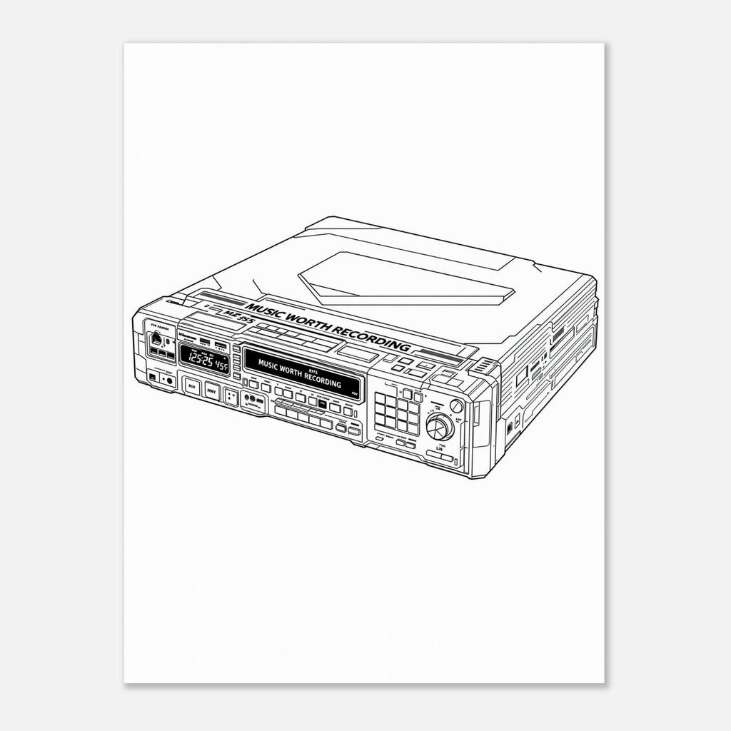 Sony Mz-r55 Minidisc Player Art Print Art Print — detail view | Wild Thread Co