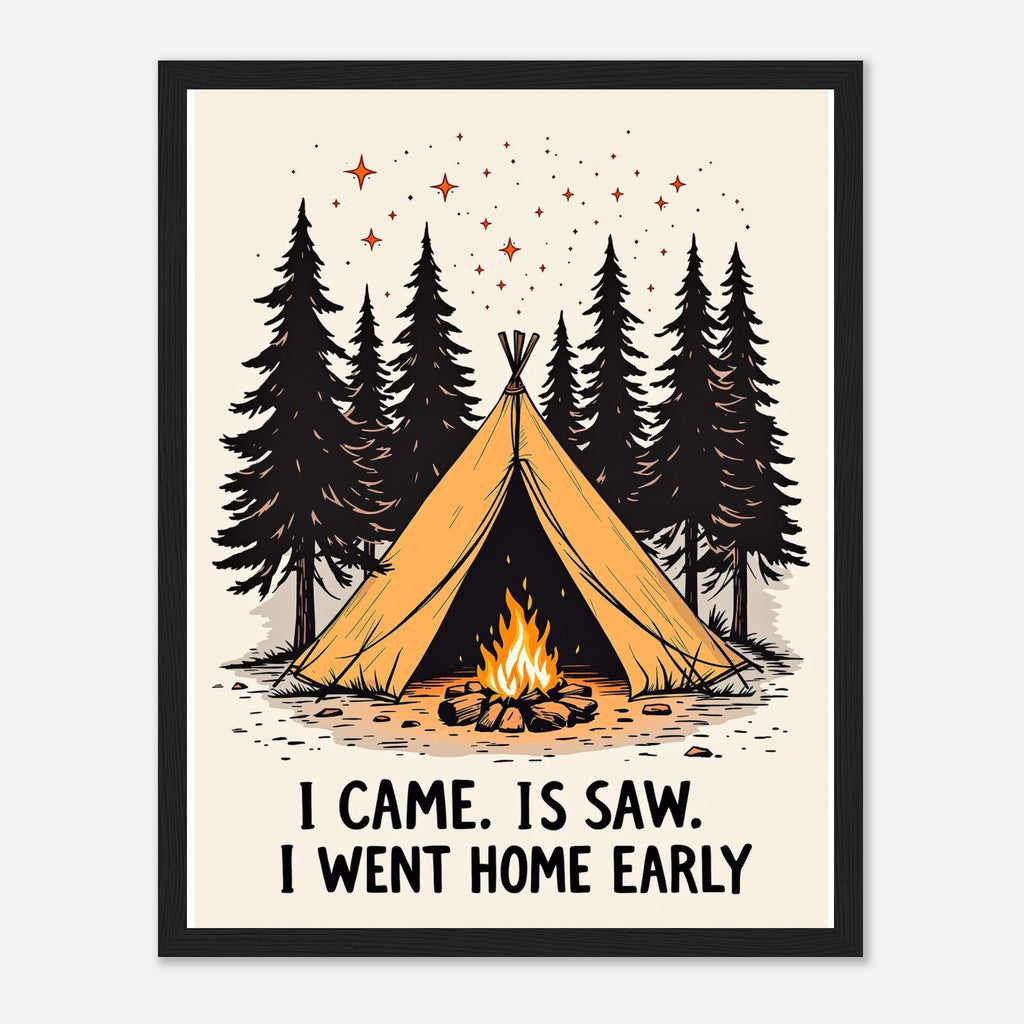 Gorpcore Camping Humour Framed Art Print — detail view | Wild Thread Co
