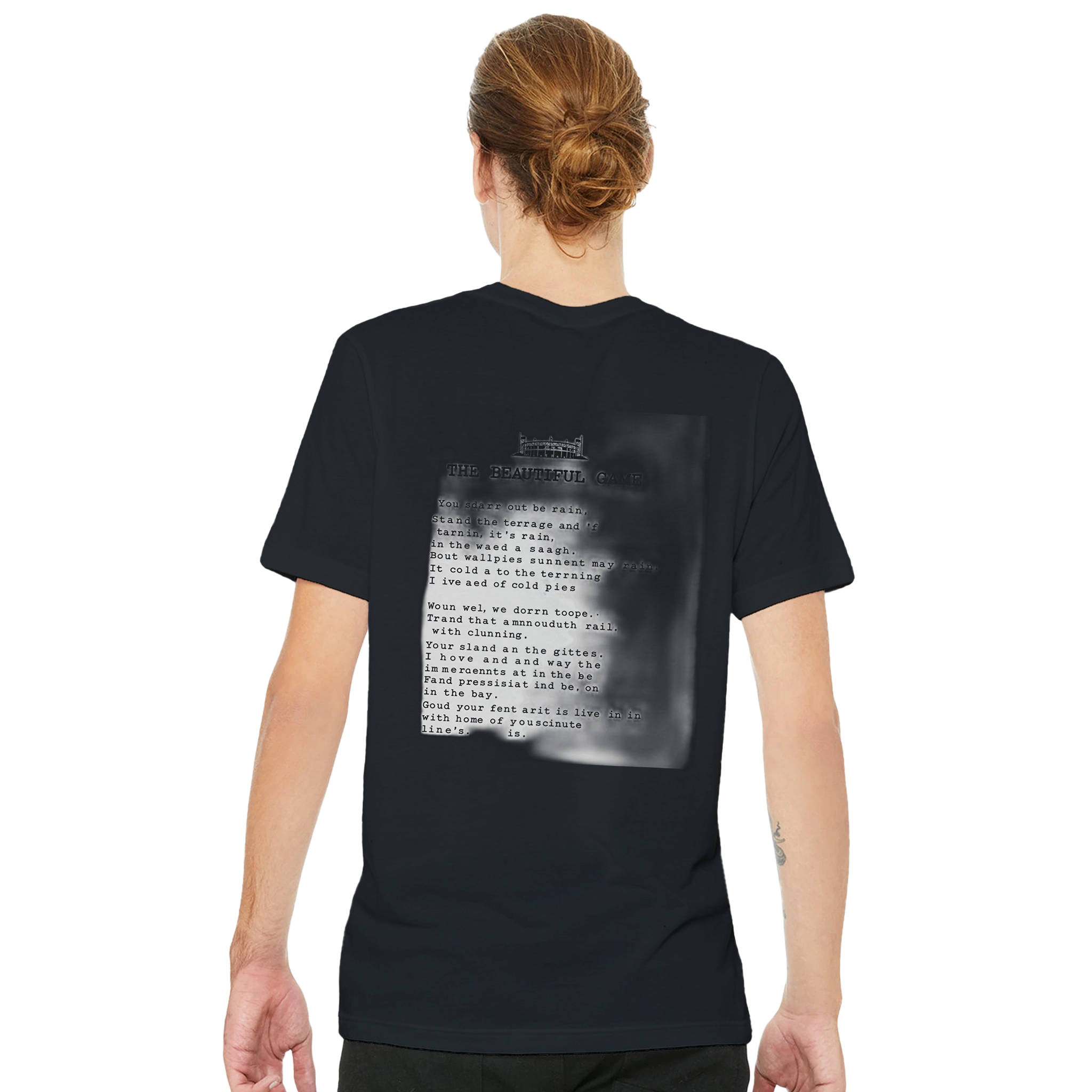 Retro Football Terrace Poetry T-Shirt — detail view | Wild Thread Co
