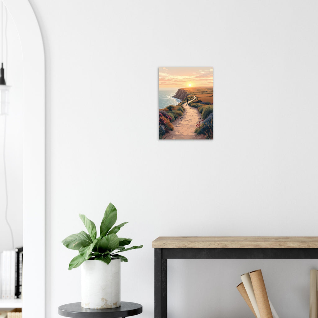 Coastal Path Dawn Walker Art Art Print Poster Wall Art UK — Art Print | Wild Thread Co