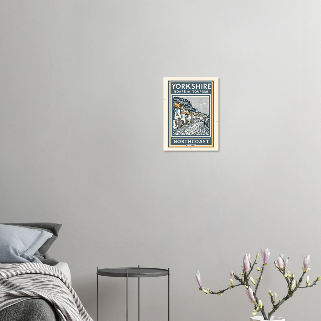 Yorkshire Coast Vintage Travel Poster Art Print — detail view | Wild Thread Co
