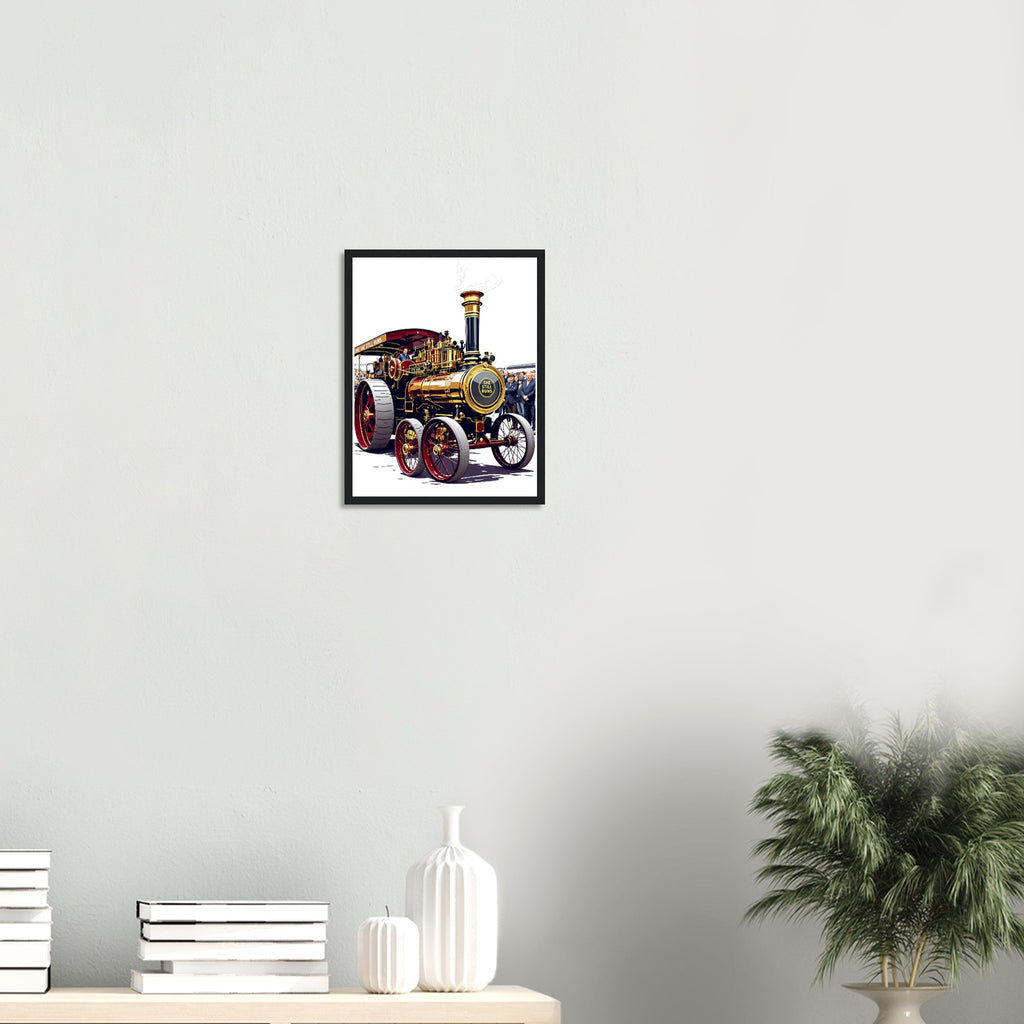 Steam Traction Engine Rally Framed Art Print — detail view | Wild Thread Co