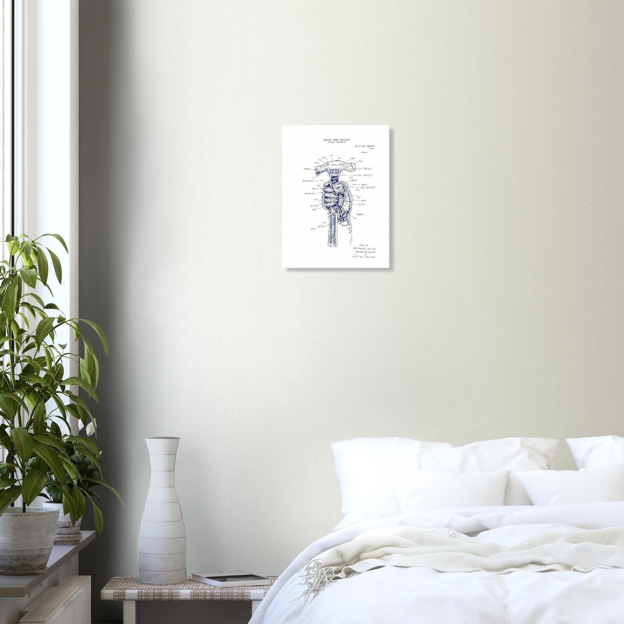 Builder Patent Hand Drawing A1 Art Print Poster Wall Art UK — Art Print | Wild Thread Co
