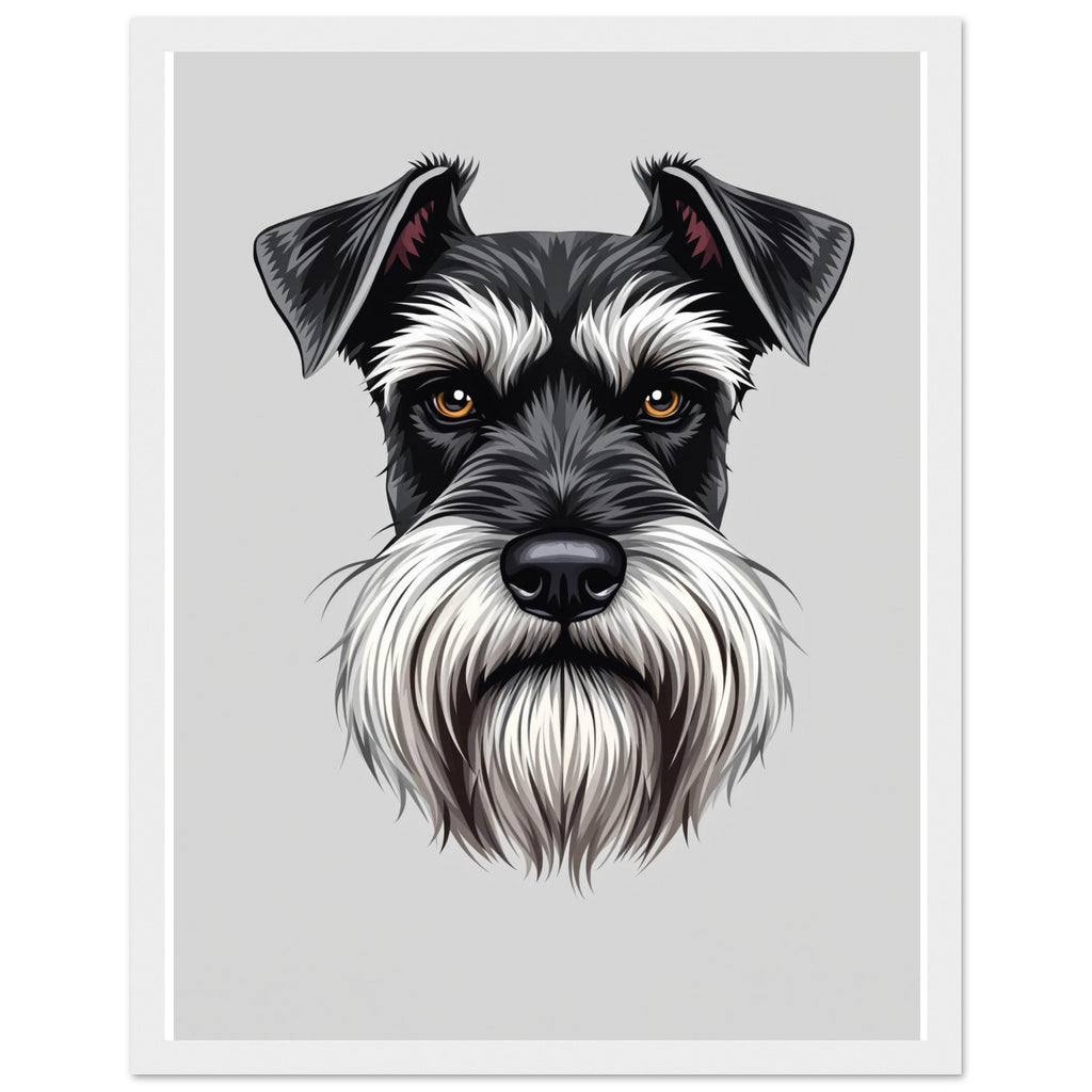Miniature Schnauzer Art Framed Print Wall Art Ready to Hang UK Framed Art Print — detail view | Wild Thread Co