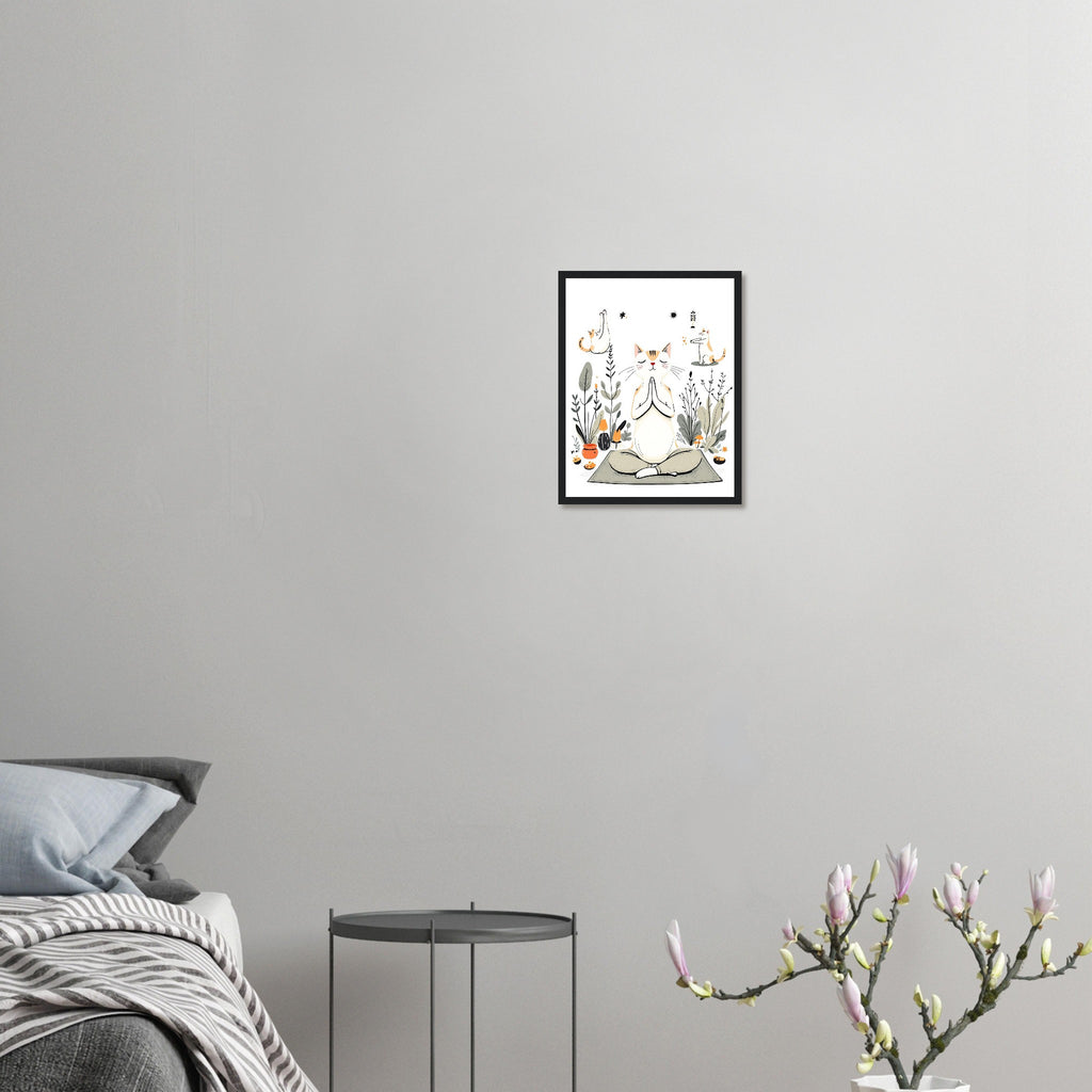 Cat Yoga Poses Art Framed Print Wall Art Ready to Hang UK — Framed Art Print | Wild Thread Co