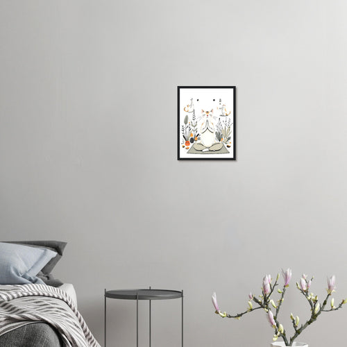 Cat Yoga Poses Art Framed Print Wall Art Ready to Hang UK — Framed Art Print | Wild Thread Co