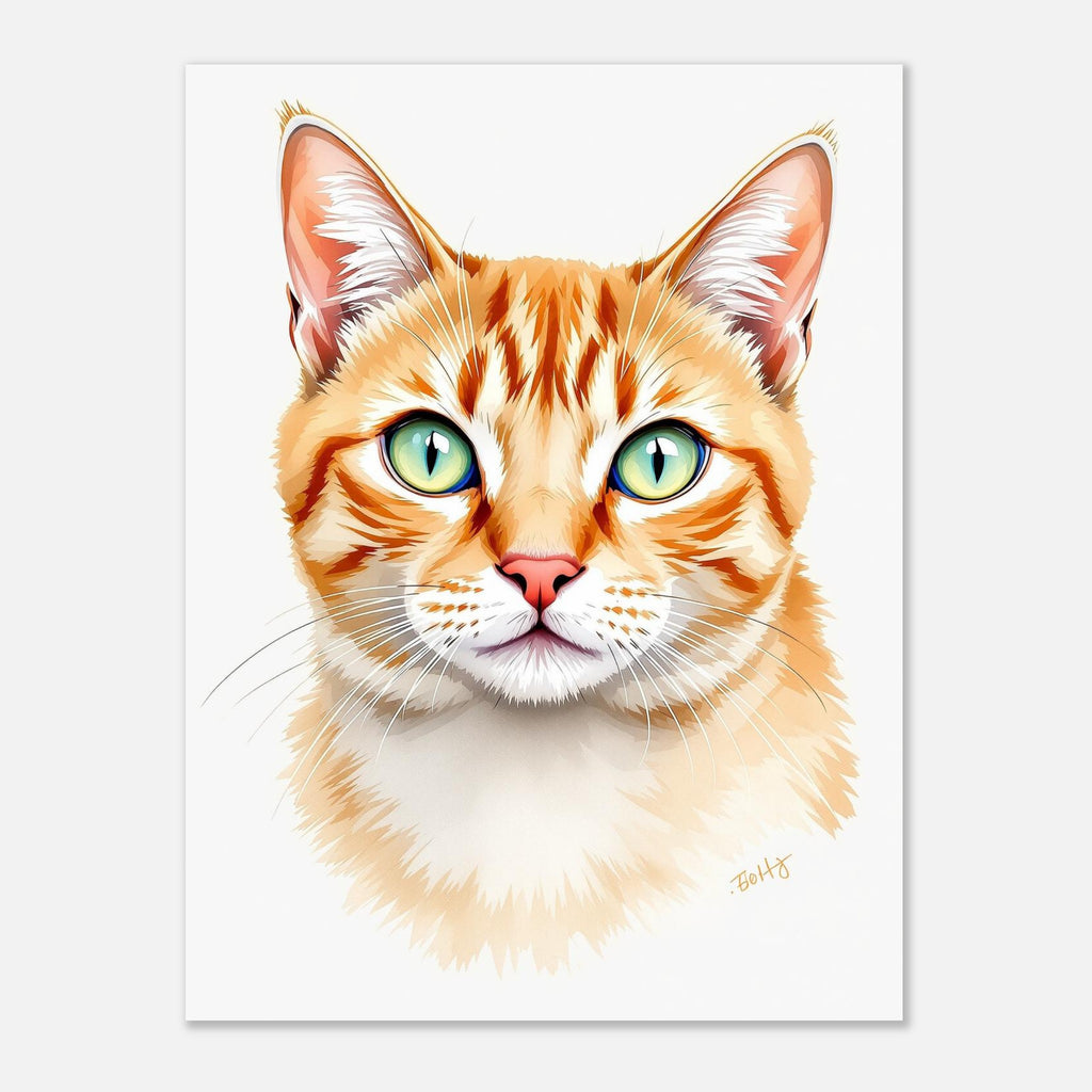 Ginger Tabby Portrait Art Print Poster Wall Art UK — Art Print | Wild Thread Co
