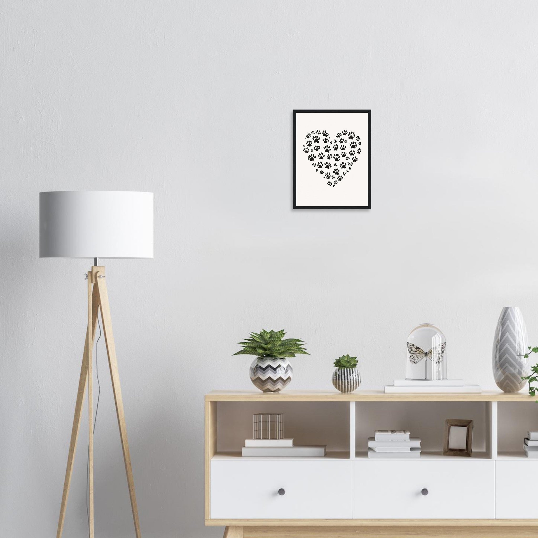 Cat Paw Prints Art Framed Print Wall Art Ready to Hang UK — Framed Art Print | Wild Thread Co