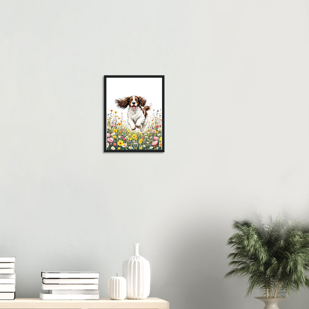 Cocker Spaniel Field Art Framed Print Wall Art Ready to Hang UK Framed Art Print — detail view | Wild Thread Co