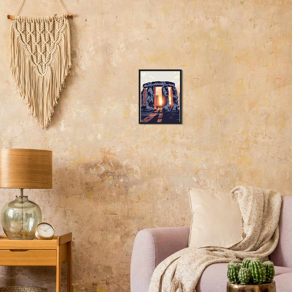 Stonehenge Winter Solstice Dawn Framed Print Wall Art Ready to Hang UK UK Gift Framed Art Print — detail view | Wild Thread Co