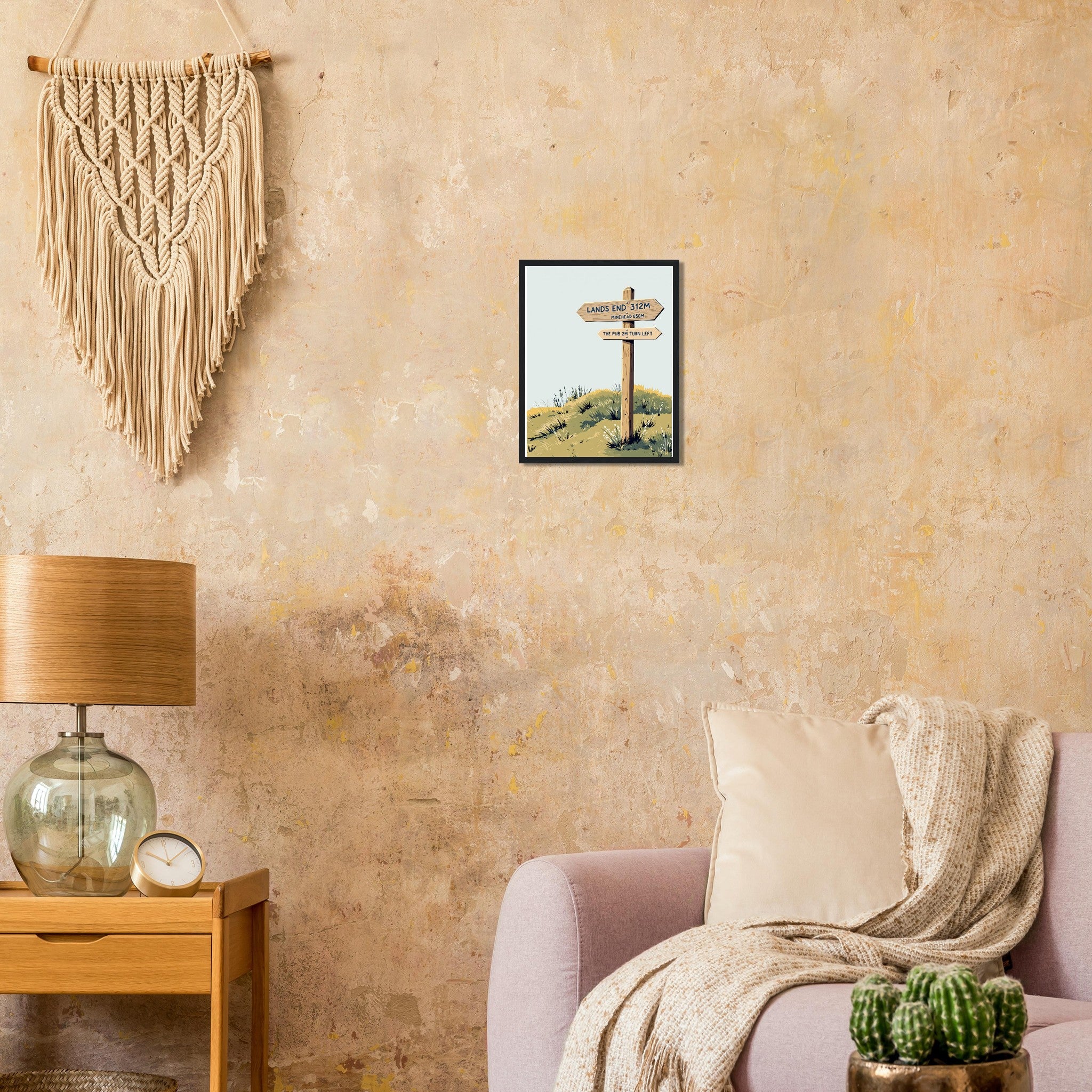 Coastal Path Signpost Humour Framed Print — Framed Art Print | Wild Thread Co