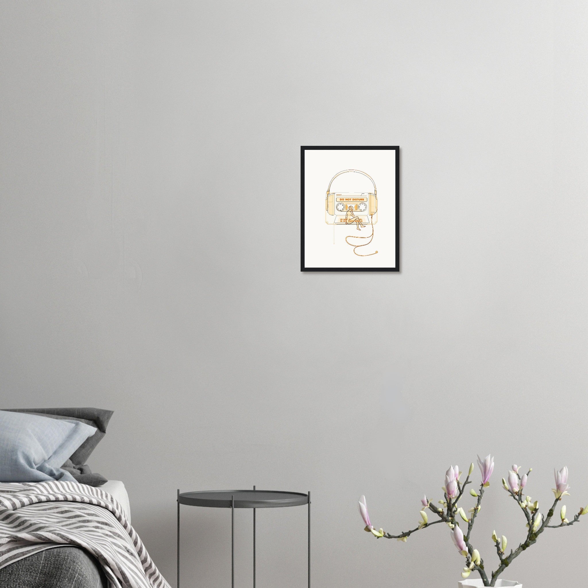 Y2k Walkman Isolation Framed Print Wall Art Ready to Hang UK Framed Art Print — detail view | Wild Thread Co