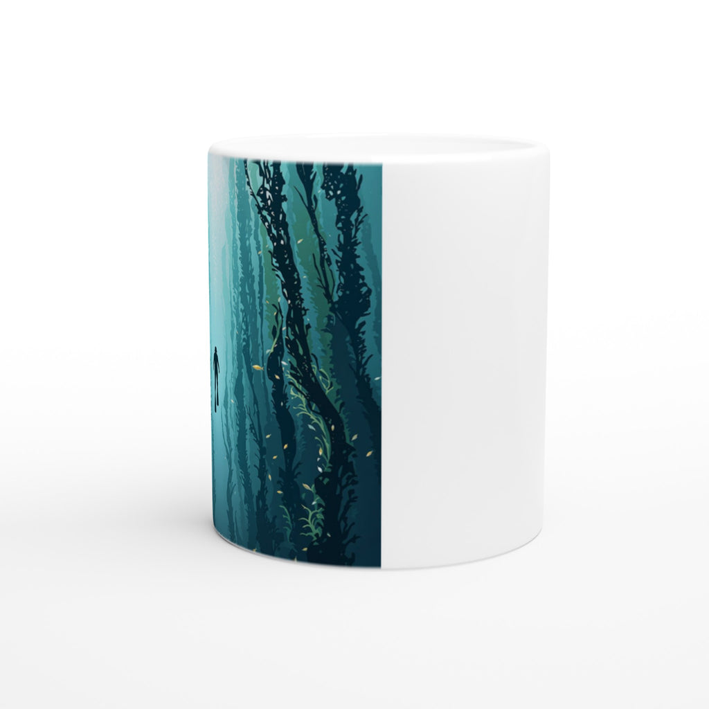 Kelp Forest Freediver Underwater Mug — detail view | Wild Thread Co