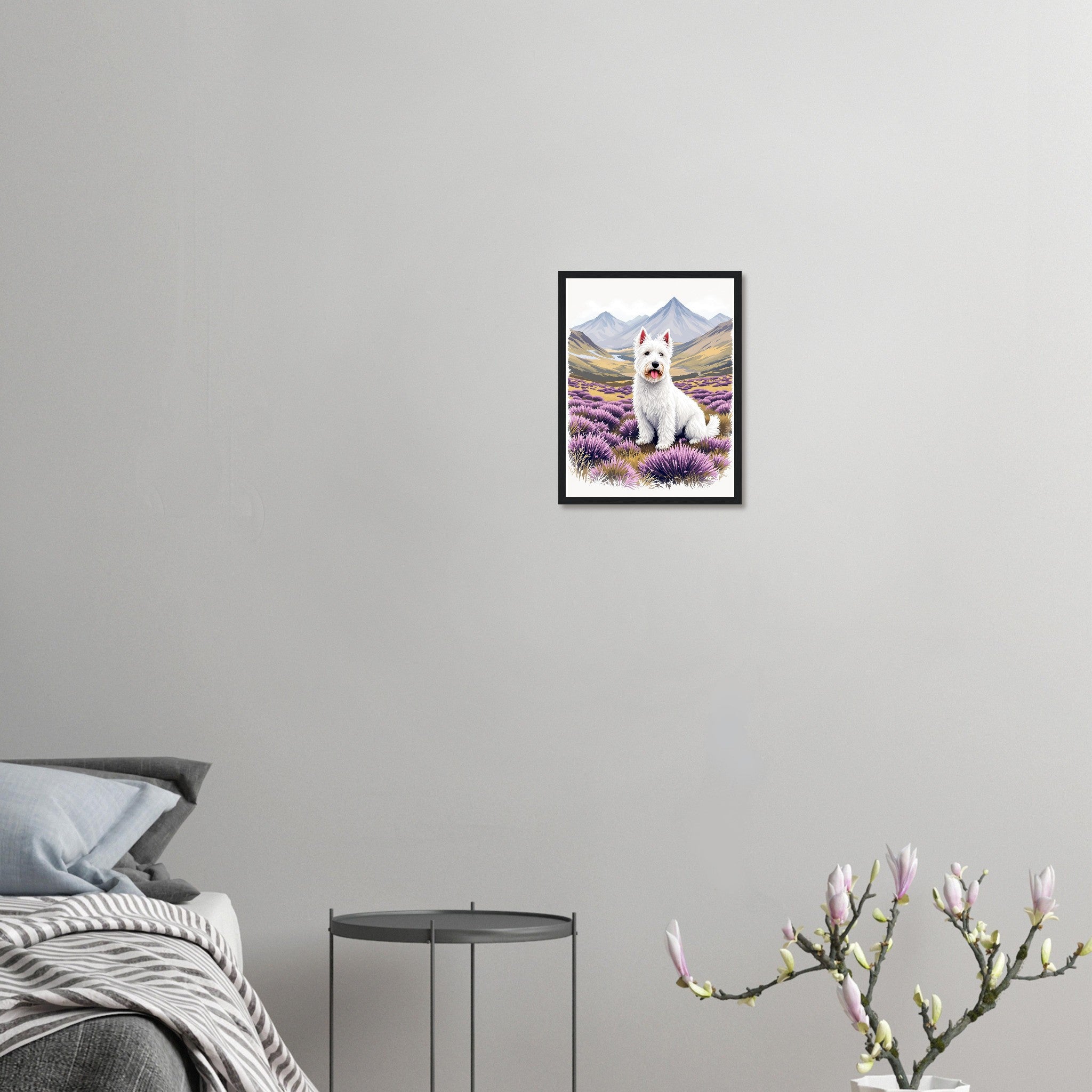 Westie Highland Framed Art Print — detail view | Wild Thread Co