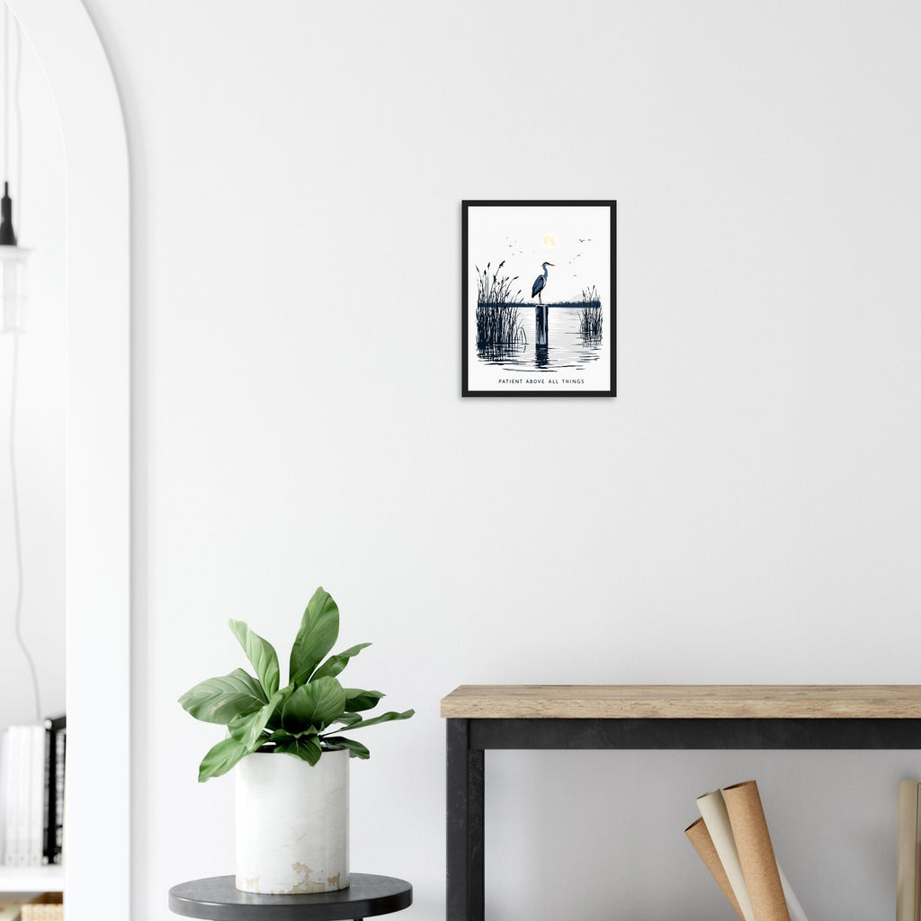 Night Heron Estuary Moonlight Print Material — detail view | Wild Thread Co