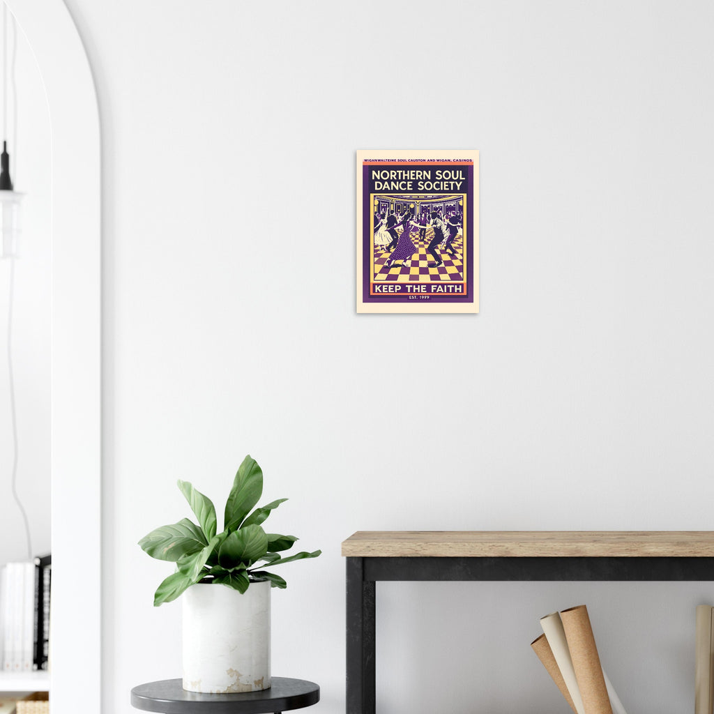 Northern Soul Vintage Travel Poster Art Print — detail view | Wild Thread Co