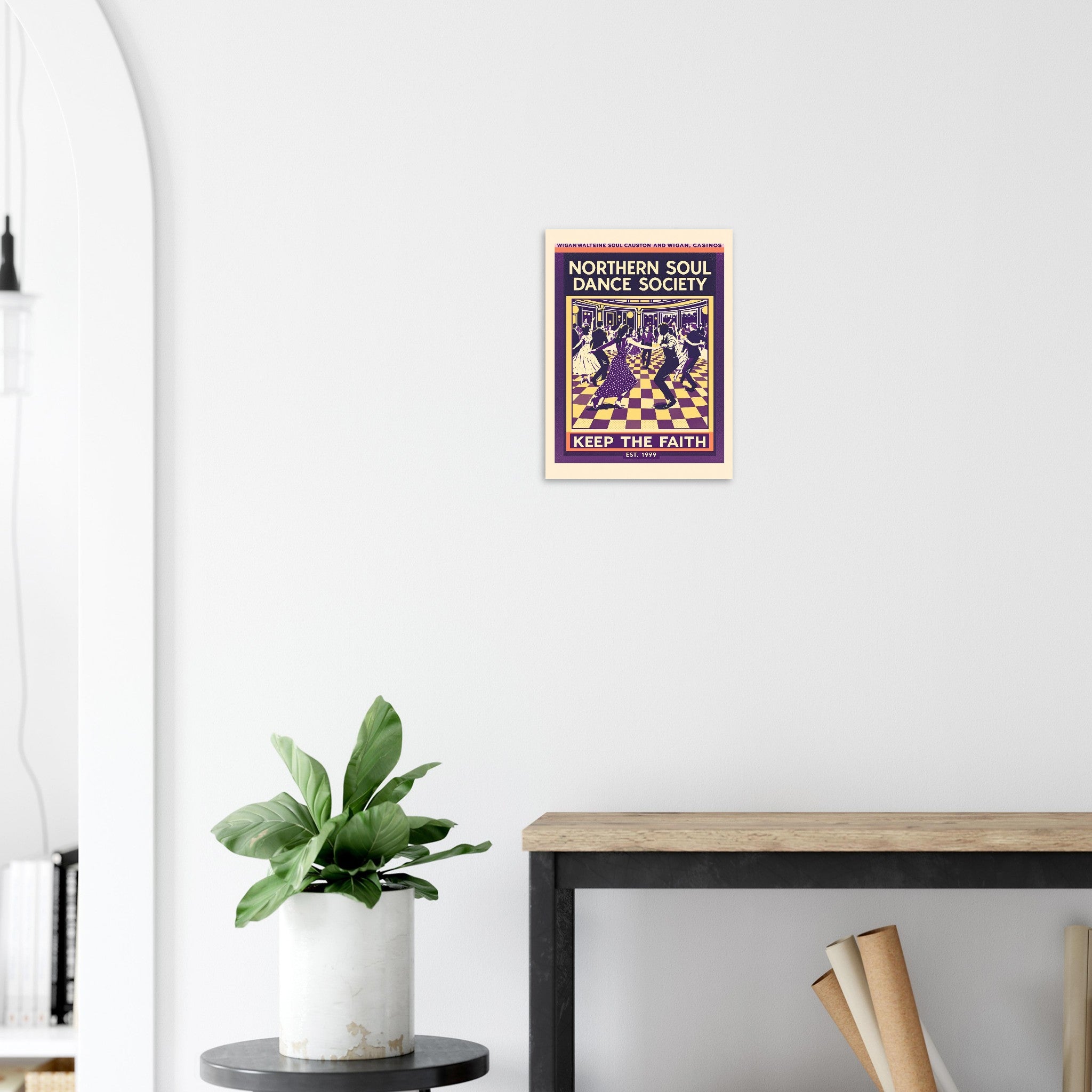 Northern Soul Vintage Travel Poster Art Print — detail view | Wild Thread Co