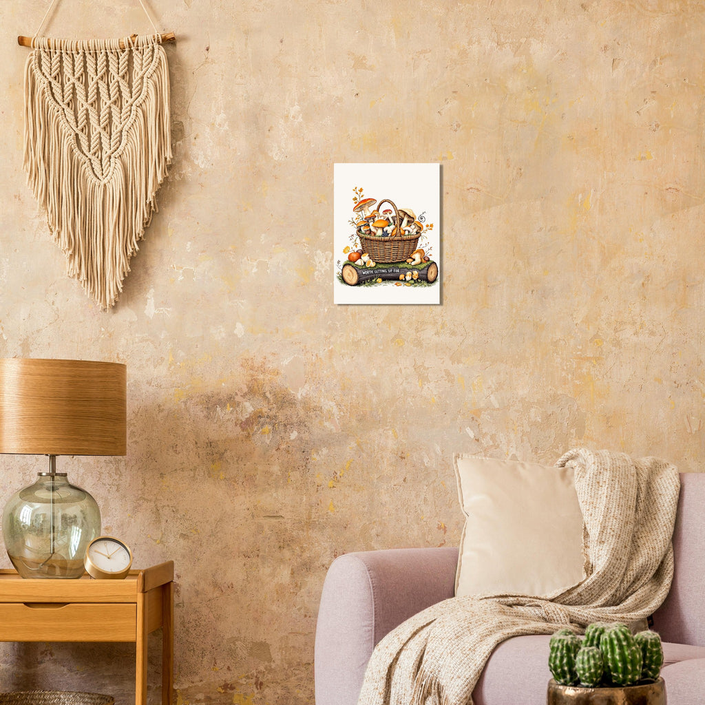 Foraged Mushroom Basket Art Art Print Art Print — detail view | Wild Thread Co
