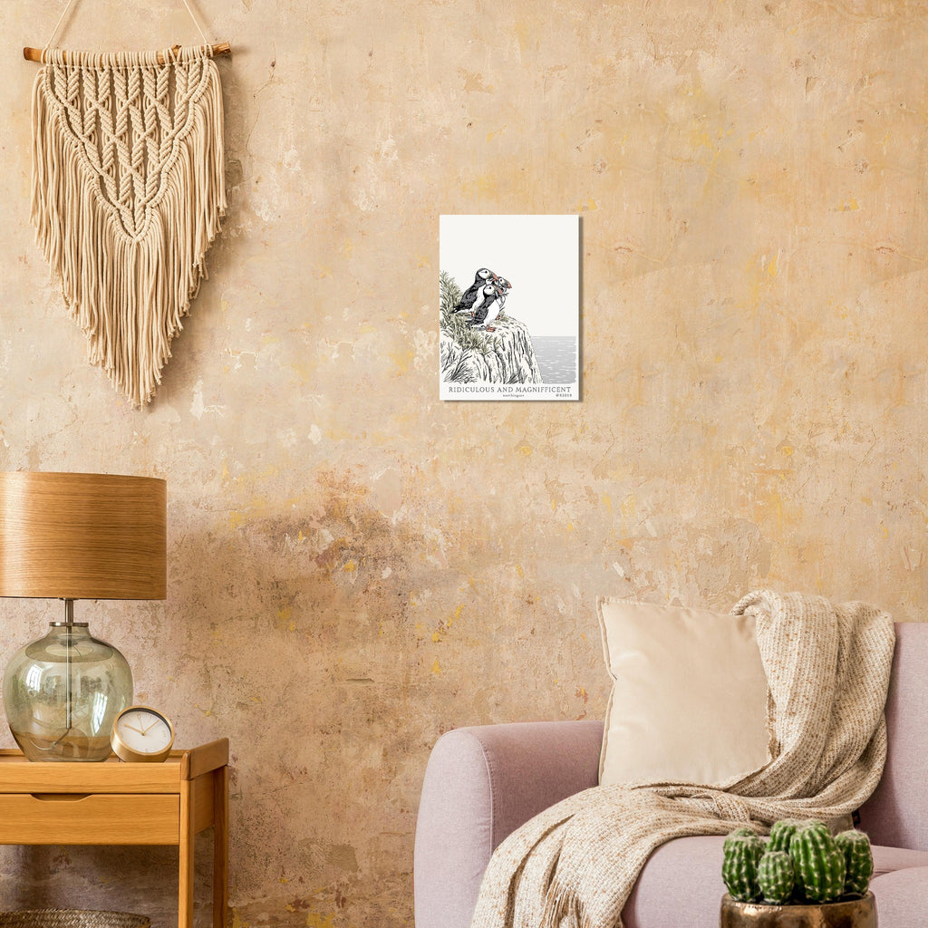 Puffin Colony A1 Art Print Art Print — detail view | Wild Thread Co