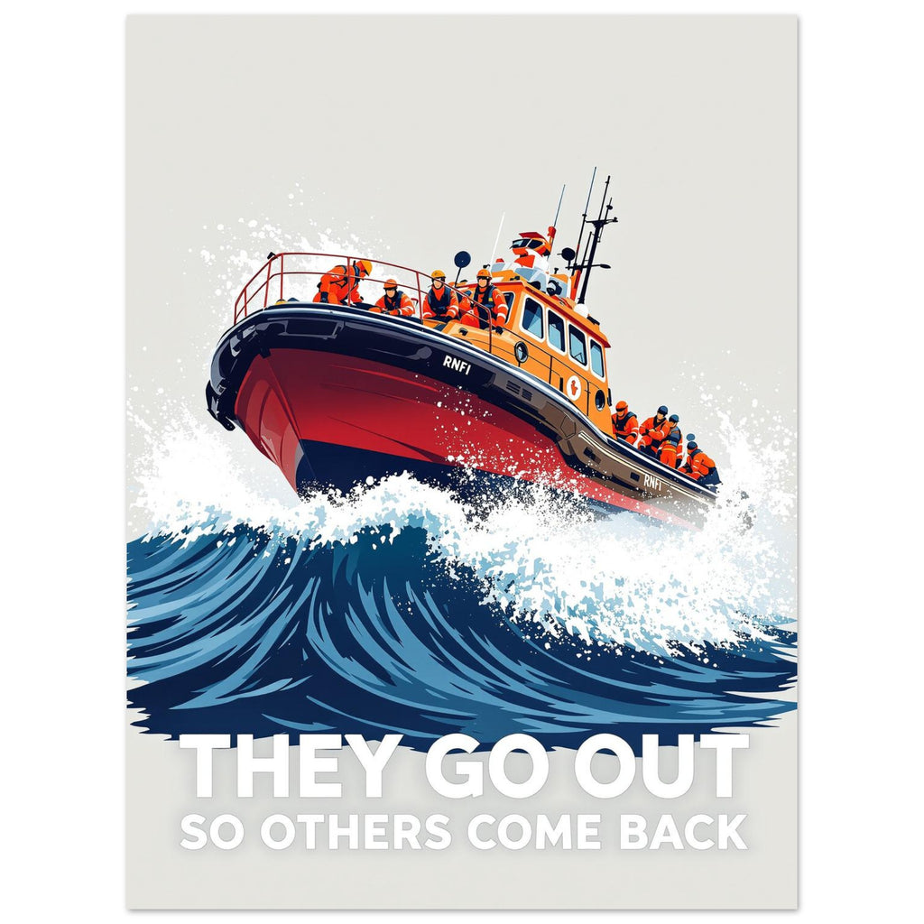 RNLI Lifeboat Rescue Art Print Art Print — detail view | Wild Thread Co