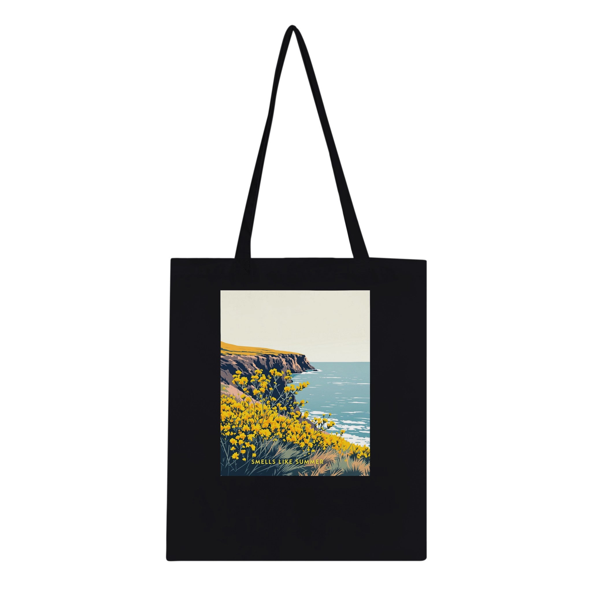 Gorse Coastal Moor Yellow Tote Bag Cotton Shopper UK Tote Bag — detail view | Wild Thread Co