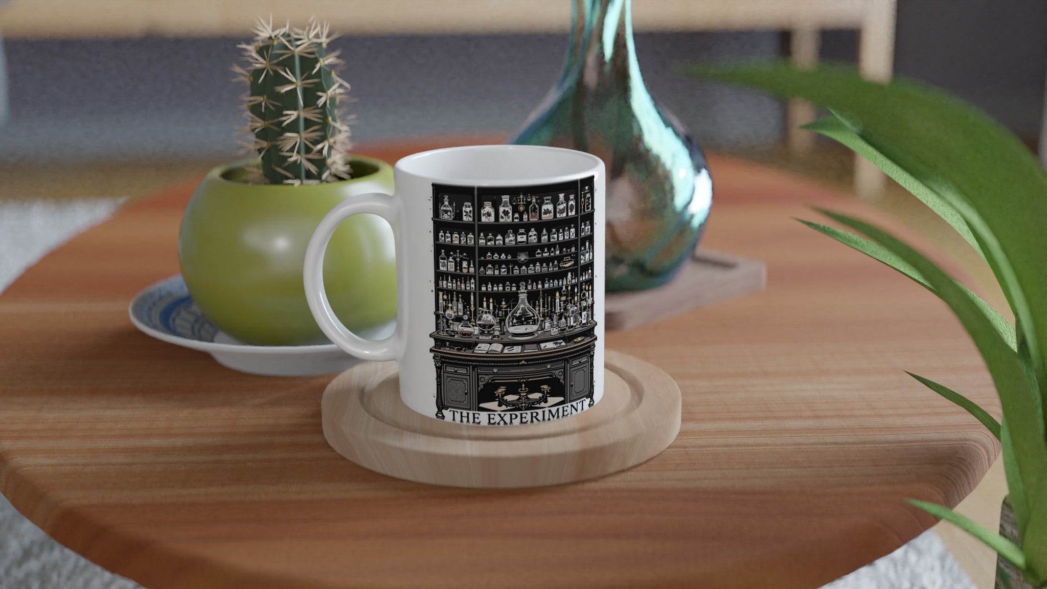 Dark Academia Victorian Laboratory Mug — detail view | Wild Thread Co