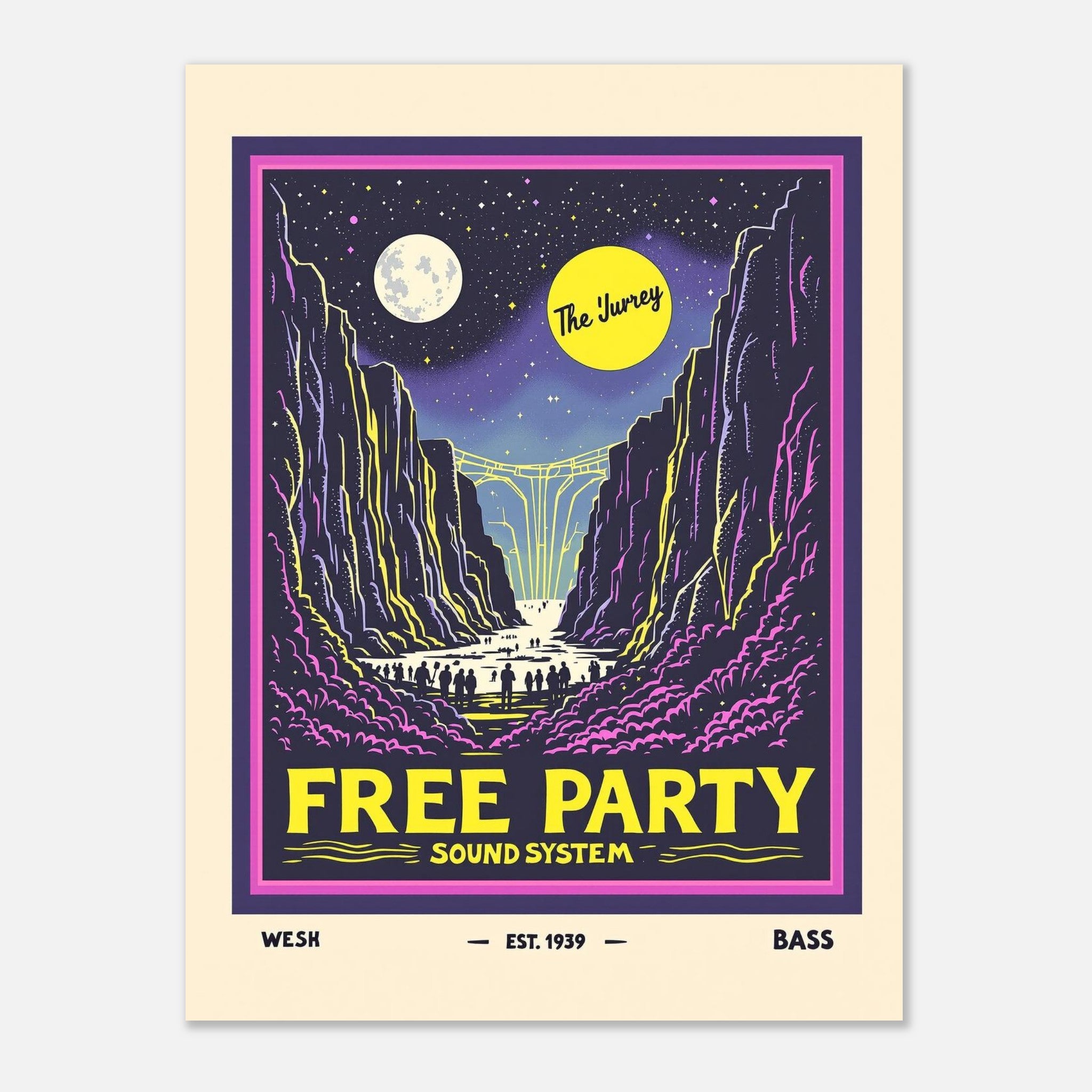 Free Party Vintage Travel Poster — Art Print | Wild Thread Co