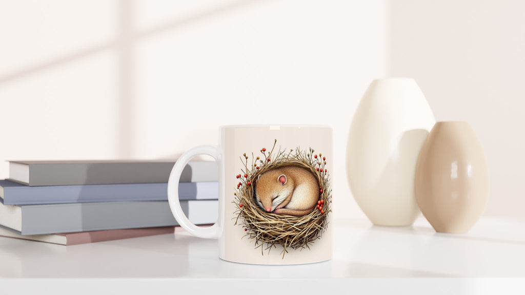 dormouse sleeping Mug — detail view | Wild Thread Co