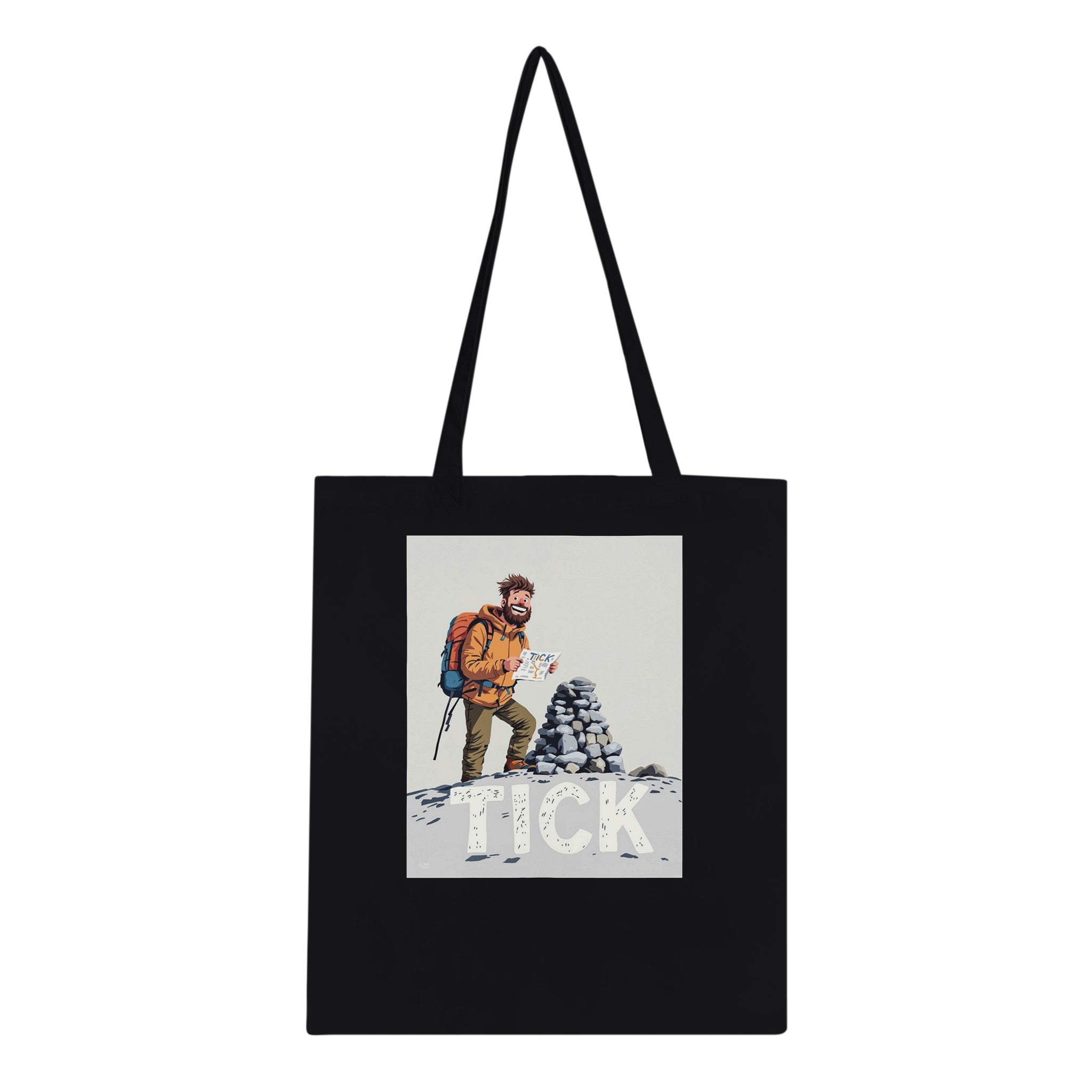 First Munro Summit Tick Tote Bag Cotton Shopper UK Tote Bag — detail view | Wild Thread Co