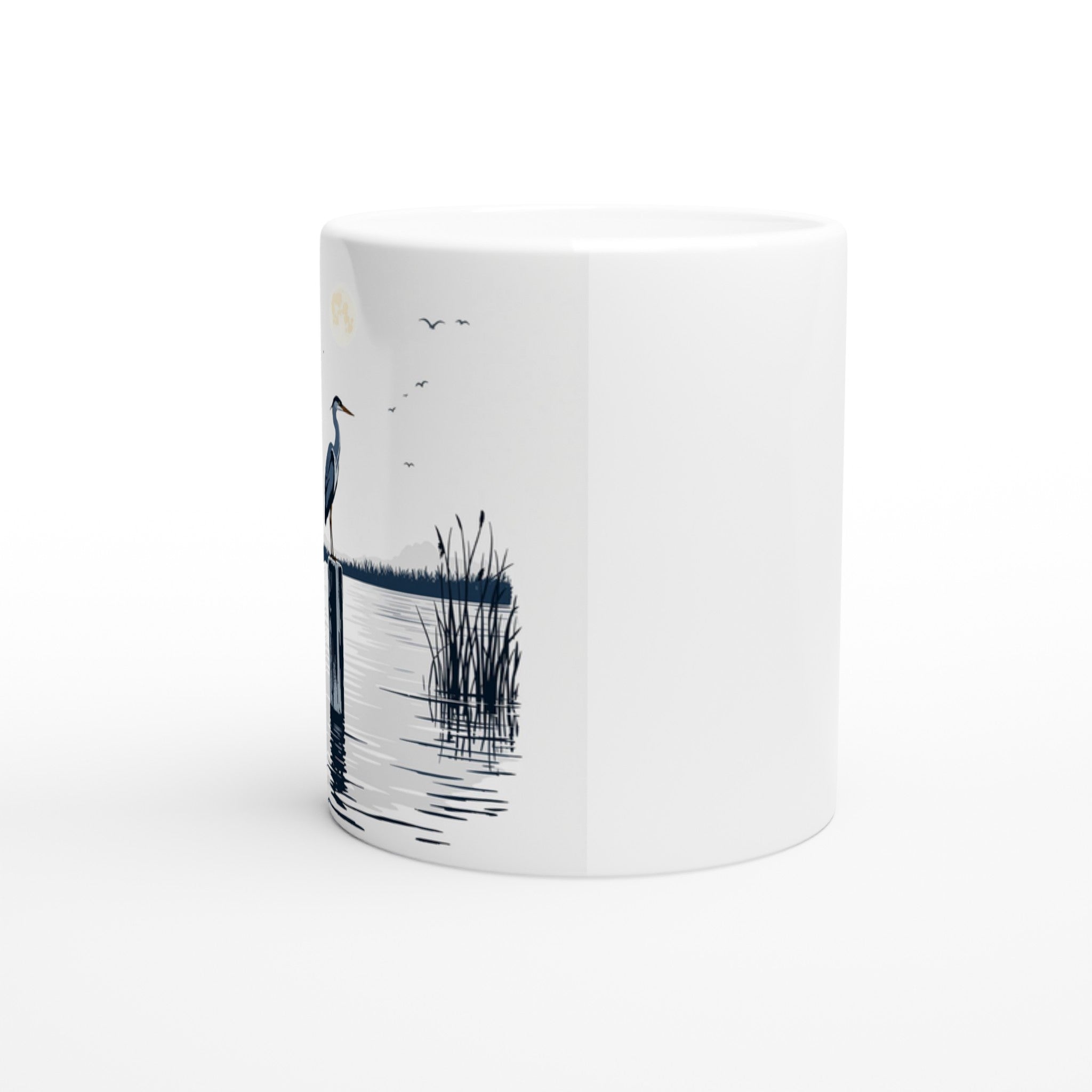 Night Heron Estuary Moonlight Mug — detail view | Wild Thread Co