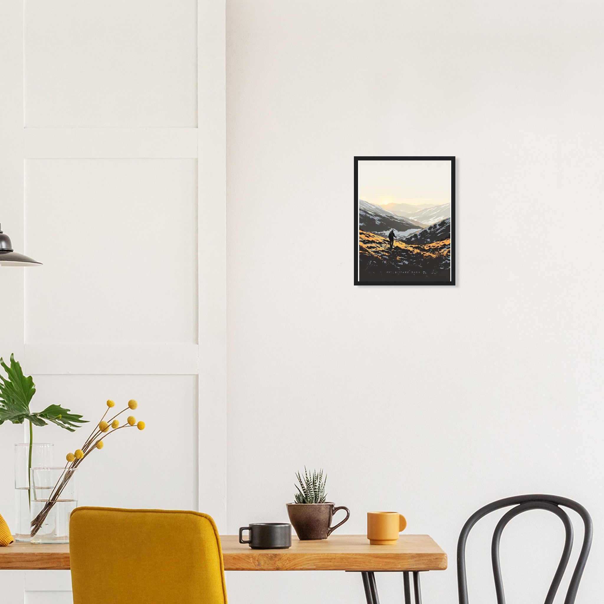 Last Light Welsh Hills Walker Framed Art Print — detail view | Wild Thread Co