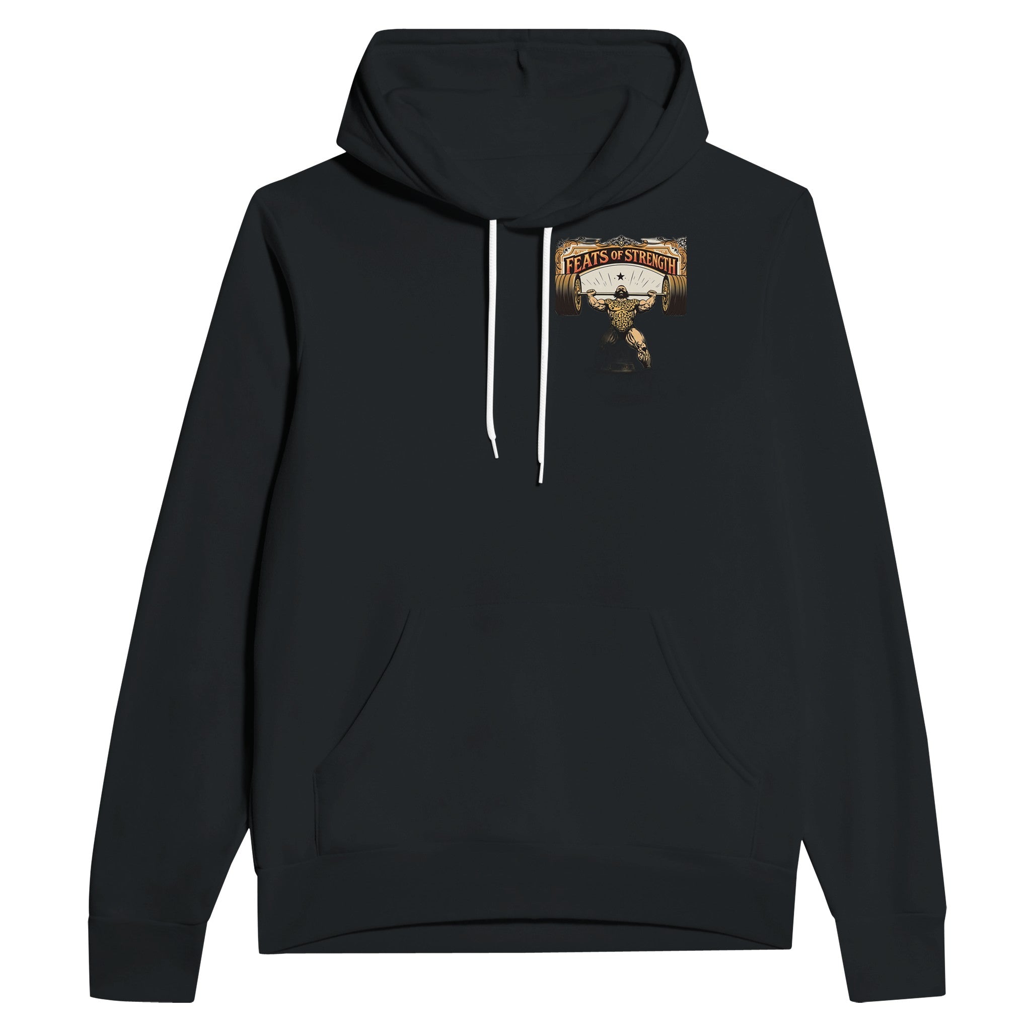 Retro Weightlifting Strongman Hoodie — detail view | Wild Thread Co