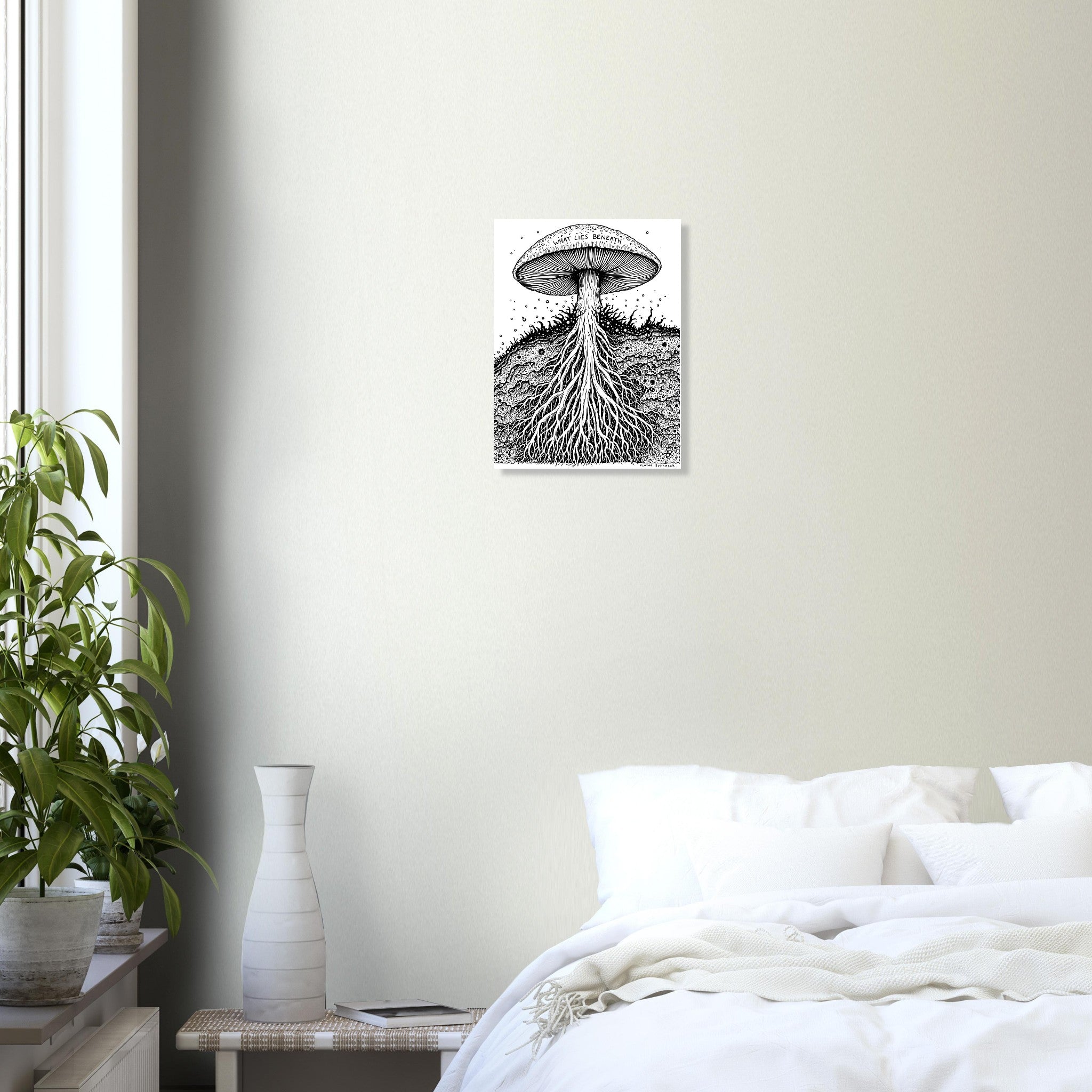 Dark Academia Mushroom Mycelium Art Print Poster Wall Art UK — Art Print | Wild Thread Co