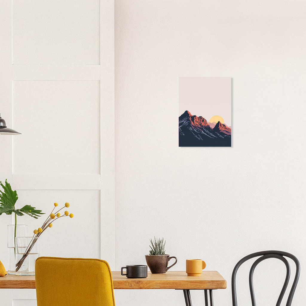 Langdale Pikes Silhouette Lake District A1 UK Art Print Art Print — detail view | Wild Thread Co