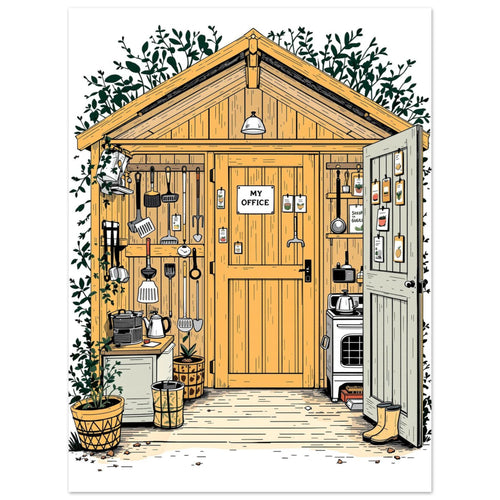 Allotment Shed Sanctuary Art Print Poster Wall Art UK — Art Print | Wild Thread Co