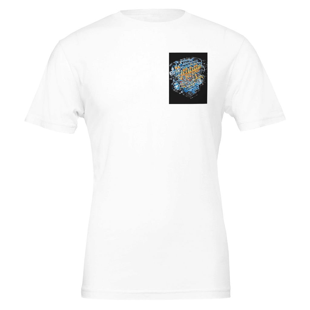 Engine V12 Cutaway T-Shirt — detail view | Wild Thread Co
