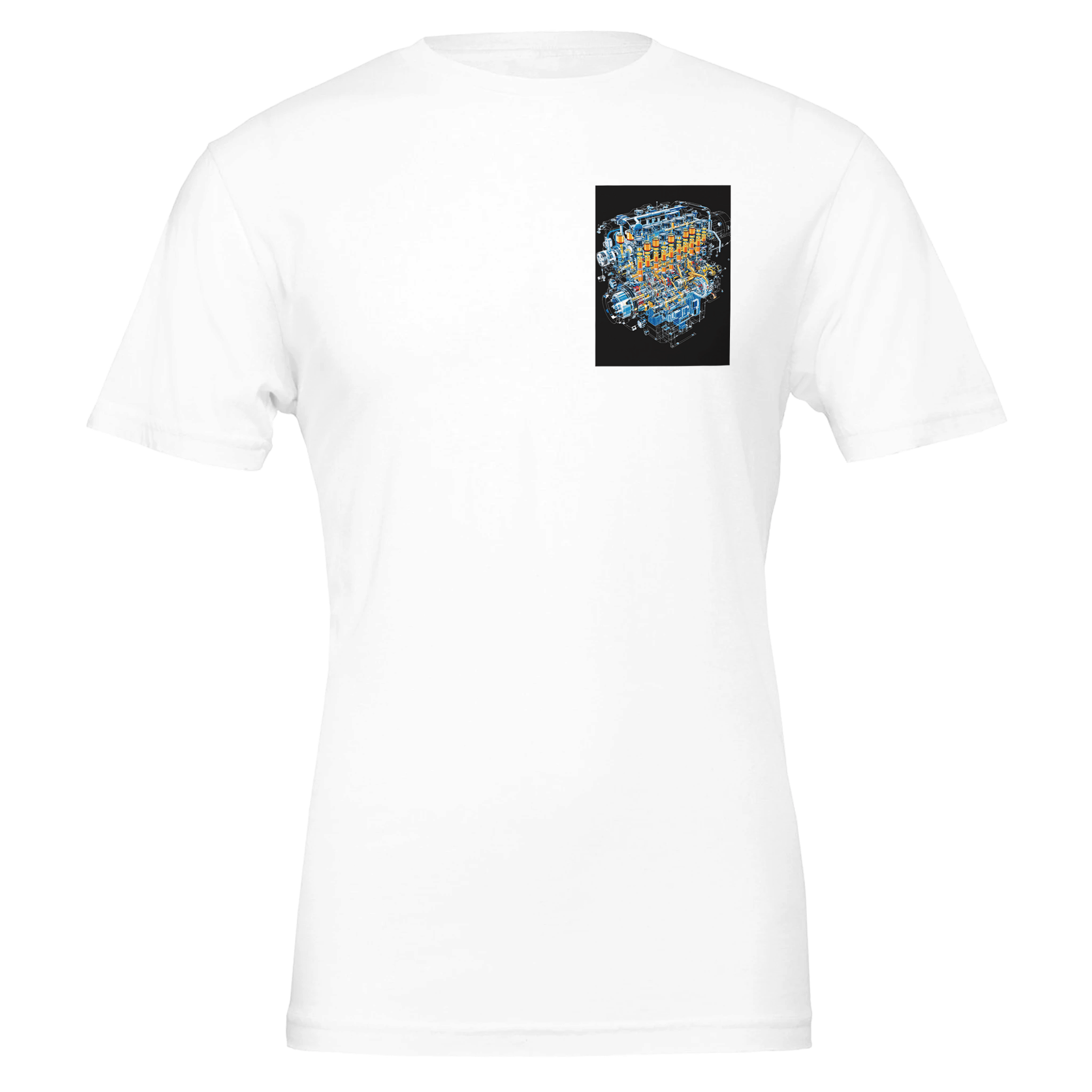 Engine V12 Cutaway T-Shirt — detail view | Wild Thread Co