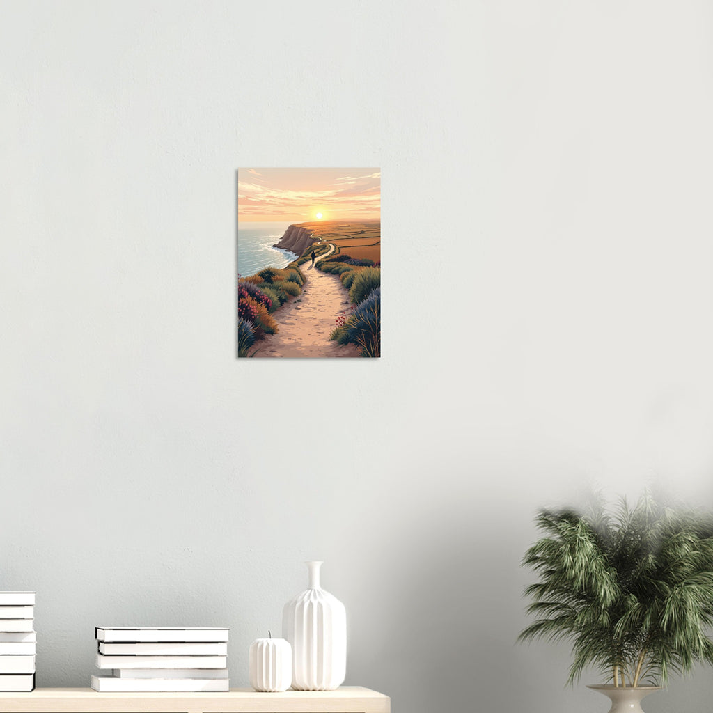 Coastal Path Dawn Walker Art Art Print Poster Wall Art UK — Art Print | Wild Thread Co
