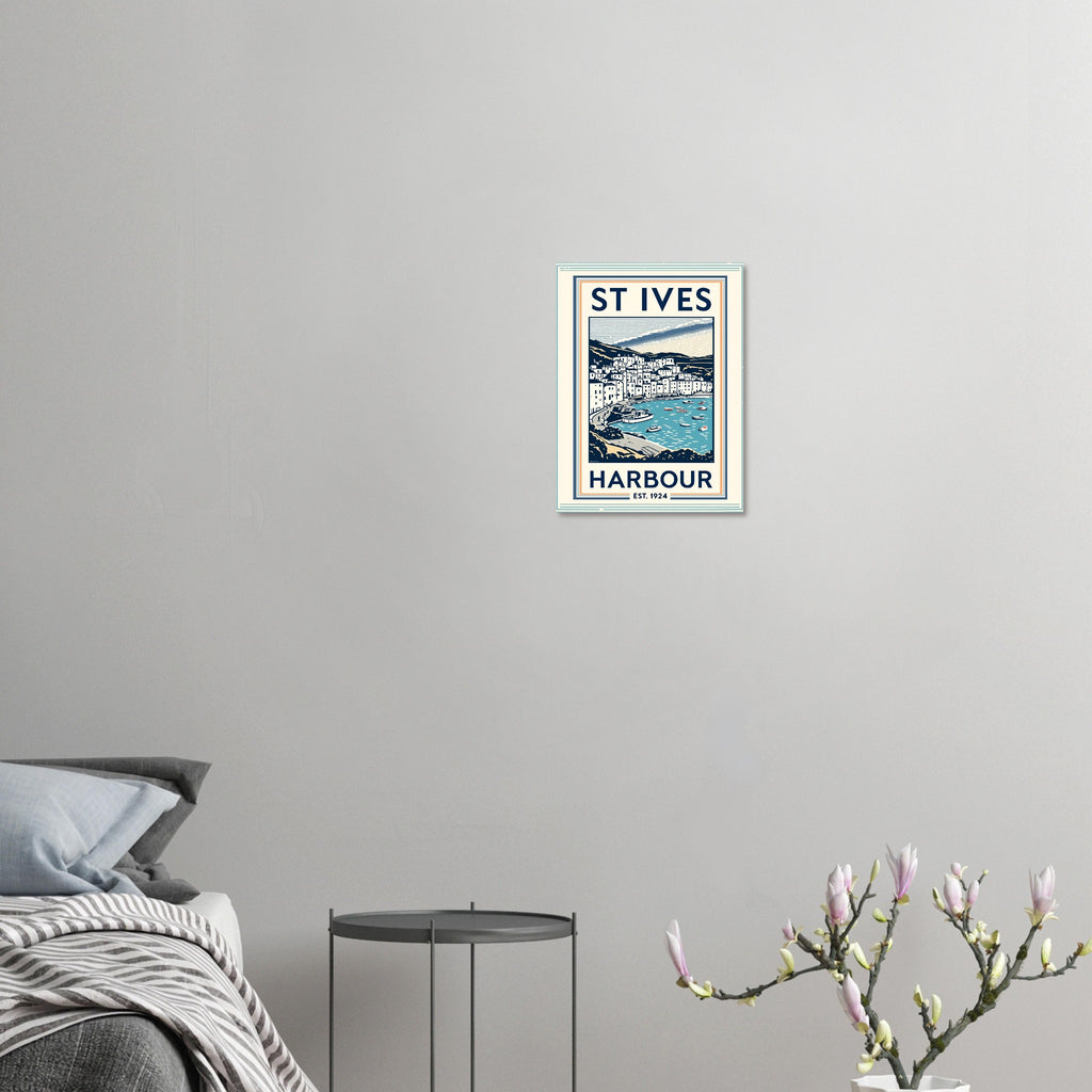 St Ives Vintage Travel Poster Art Print — detail view | Wild Thread Co